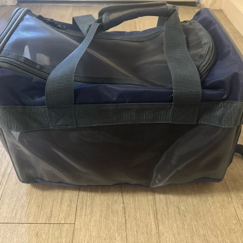 Navy Blue Mesh Pet Travel Bag